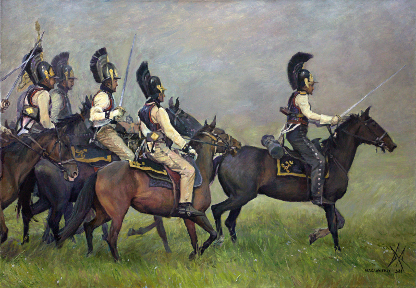 Атака. Русская тяжёлая кавалерия 1812 года.