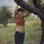 Девушка у яблони.  2011 г.