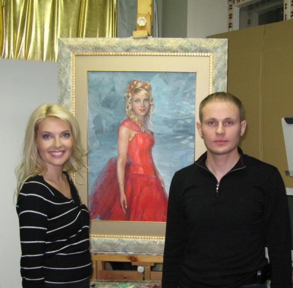 Марианна МИНСКЕР и автор портрета художник МАСАЛЫГИН Сергей. 2008г.